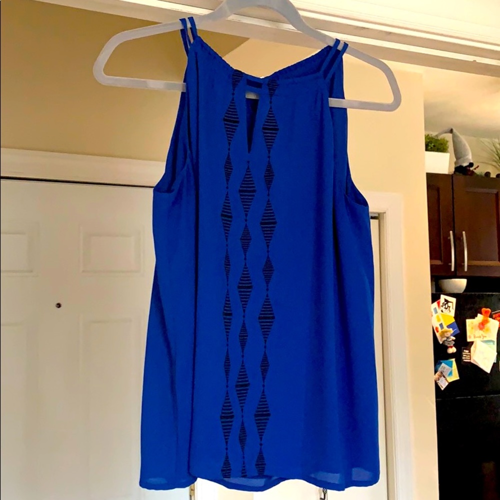Apt 9 Women’s Sleeveless Blouse, Blue, Size L